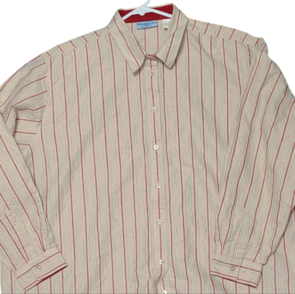 🔥Wrangler Blues button down long sleeved shirt VINTAGE 2X Shimmer western